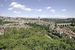 Le point de vue: la Basse-Ville de Fribourg depuis Lorette